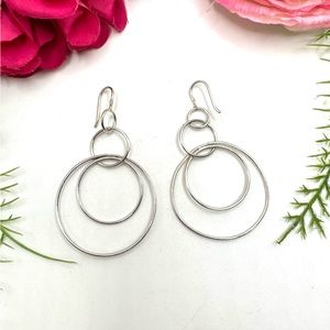 SILPADA⚜️RARE French Hoop Sterling Silver Abstract Linked Earrings